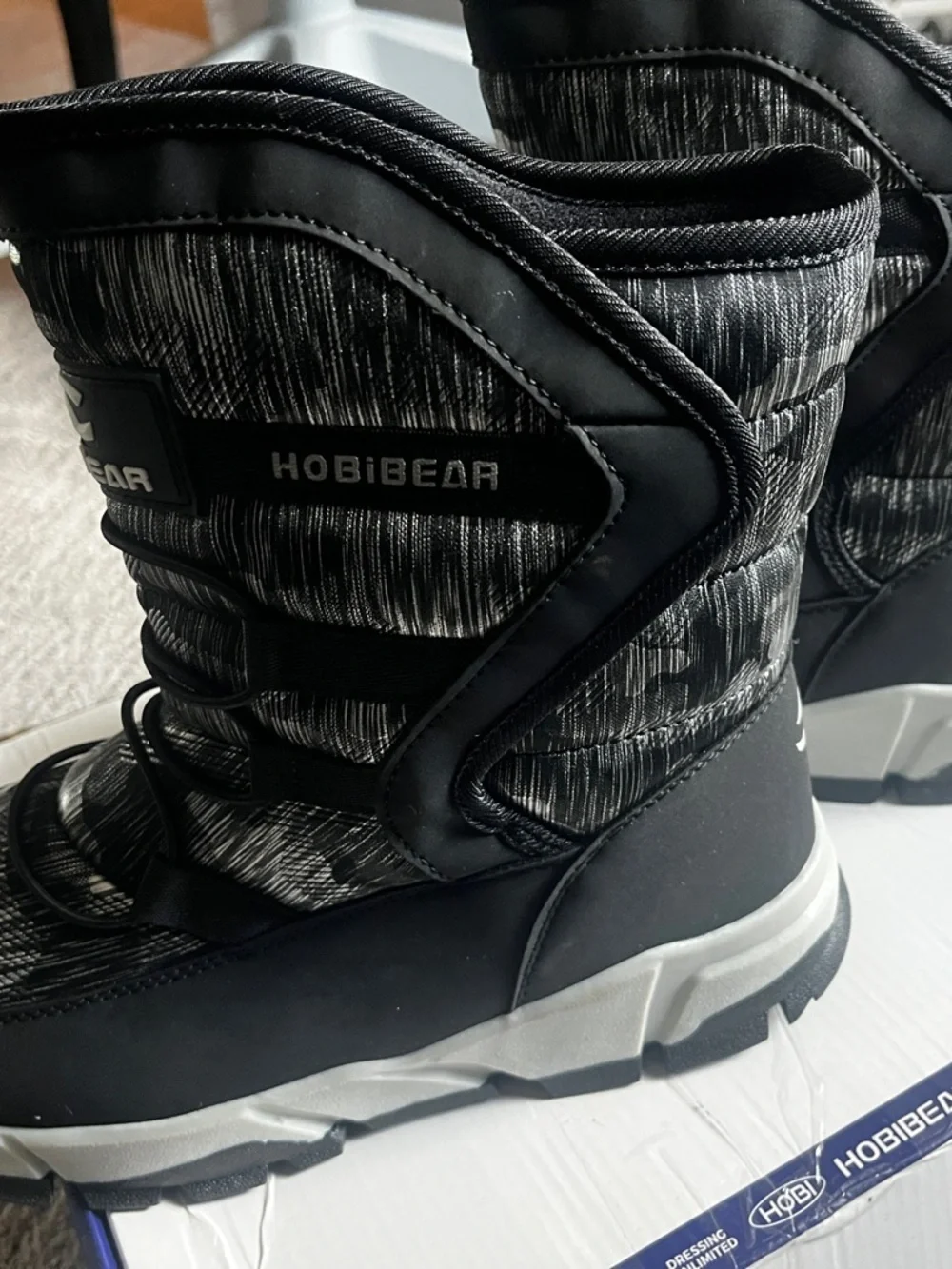 Boys Snow Boots Outdoor Waterproof Winter Kids Shoes Big Kid 5.5, Black 939
